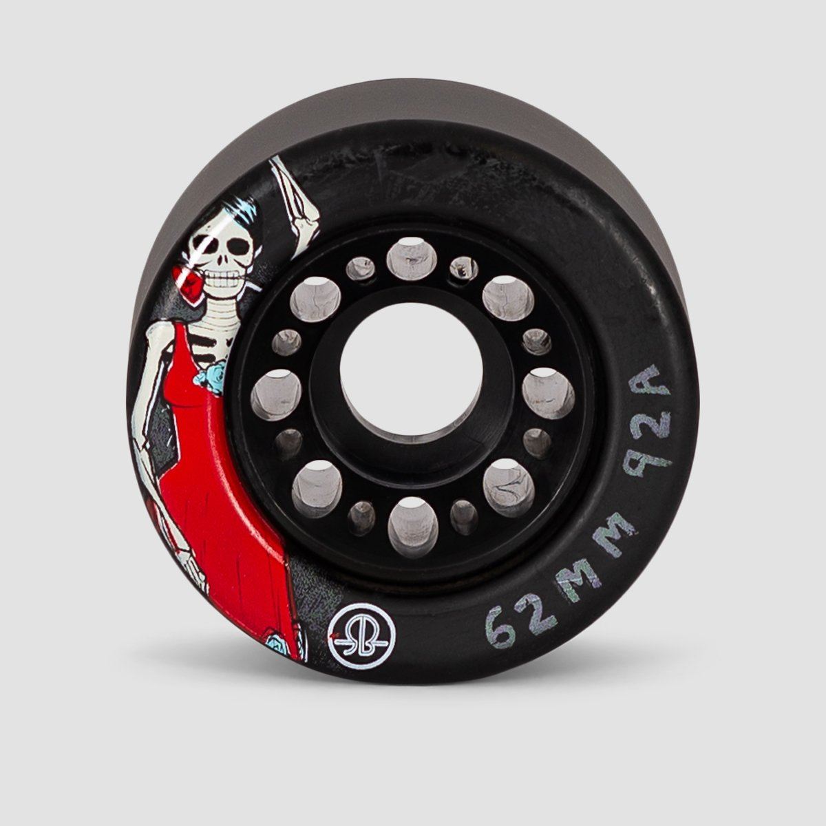 Rollerbones Day of the Dead 92a Quad Wheels x4 Black 62mm