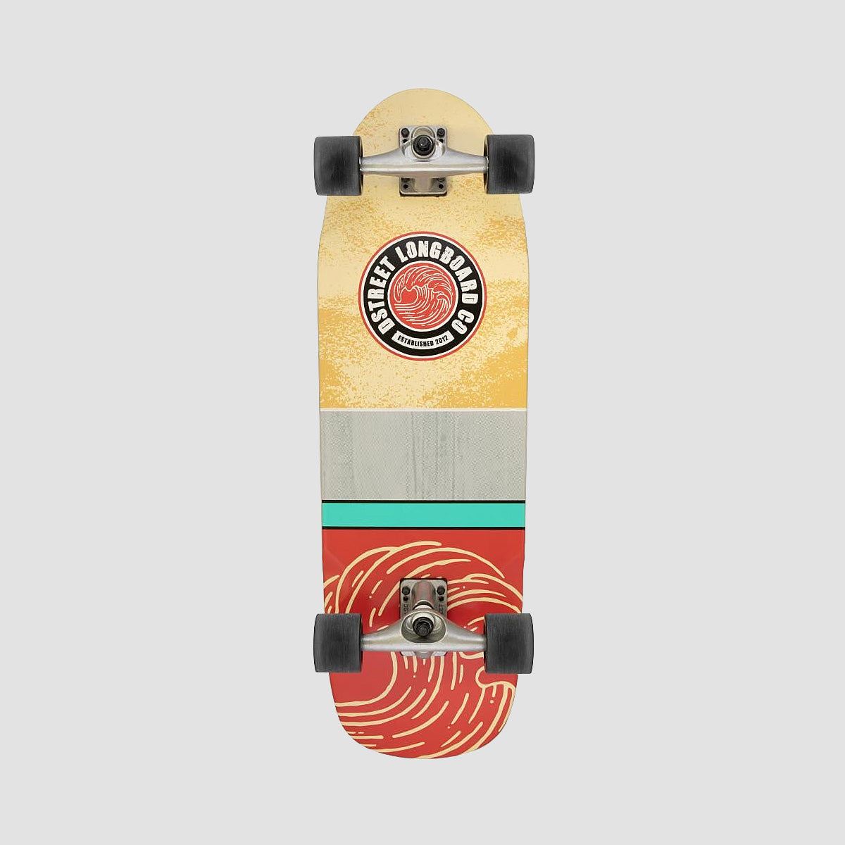 D Street Surfskate Mission Cruiser Skateboard Natural/Red - 32"