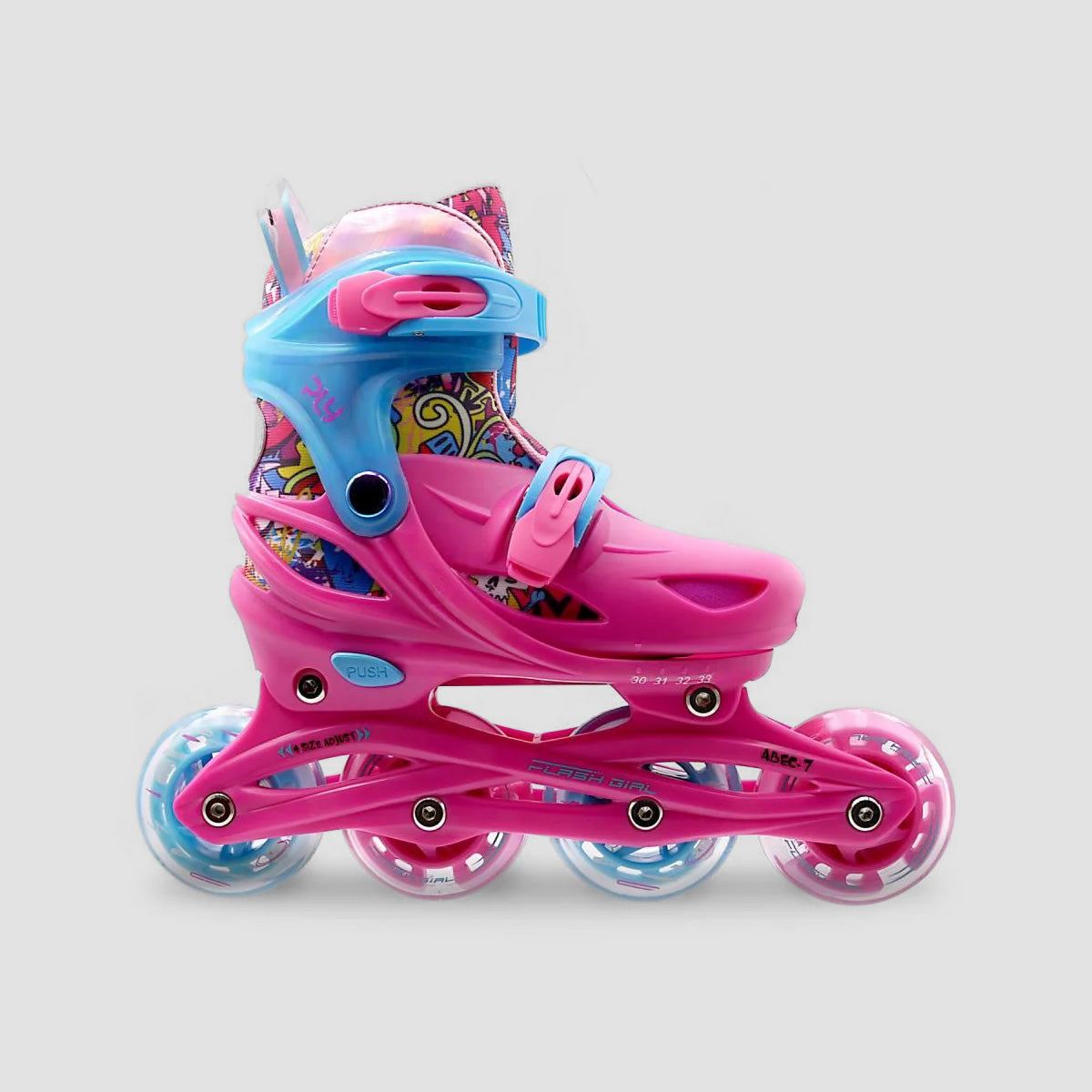 Roces Ply Flash Girl Inline Skates Fuchsia/Sky Blue - Kids