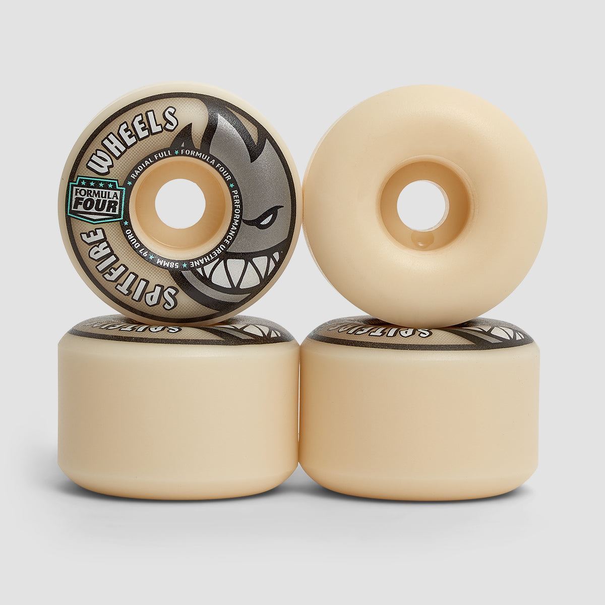 Spitfire Formula Four Radial Full 97DU Skateboard Wheels Natural 58mm