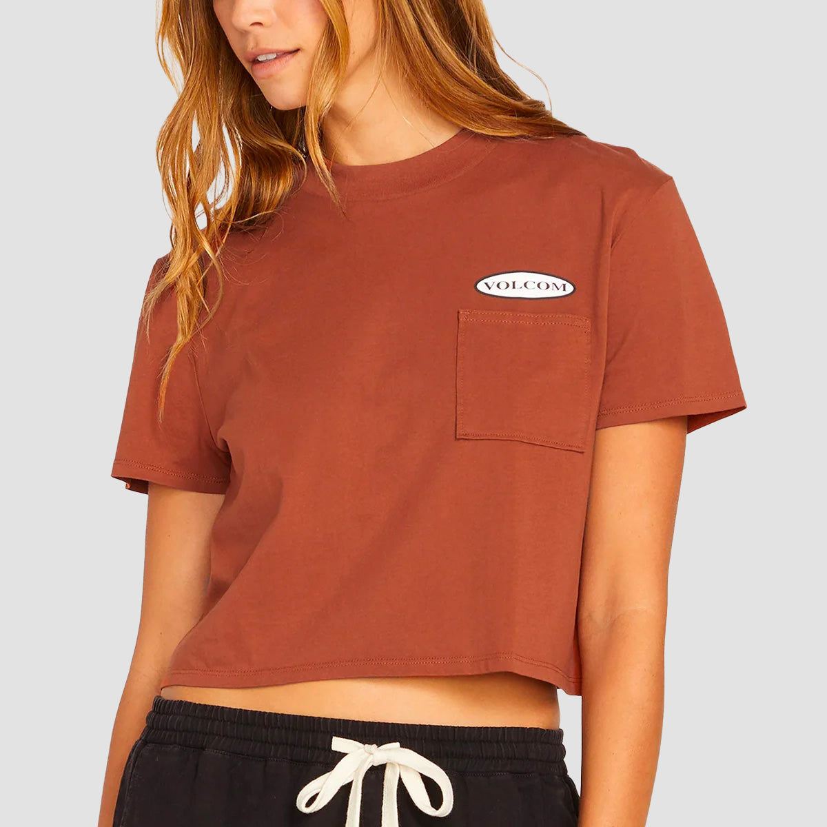 Volcom Pocket Dial T-Shirt Dark Clay - Womens