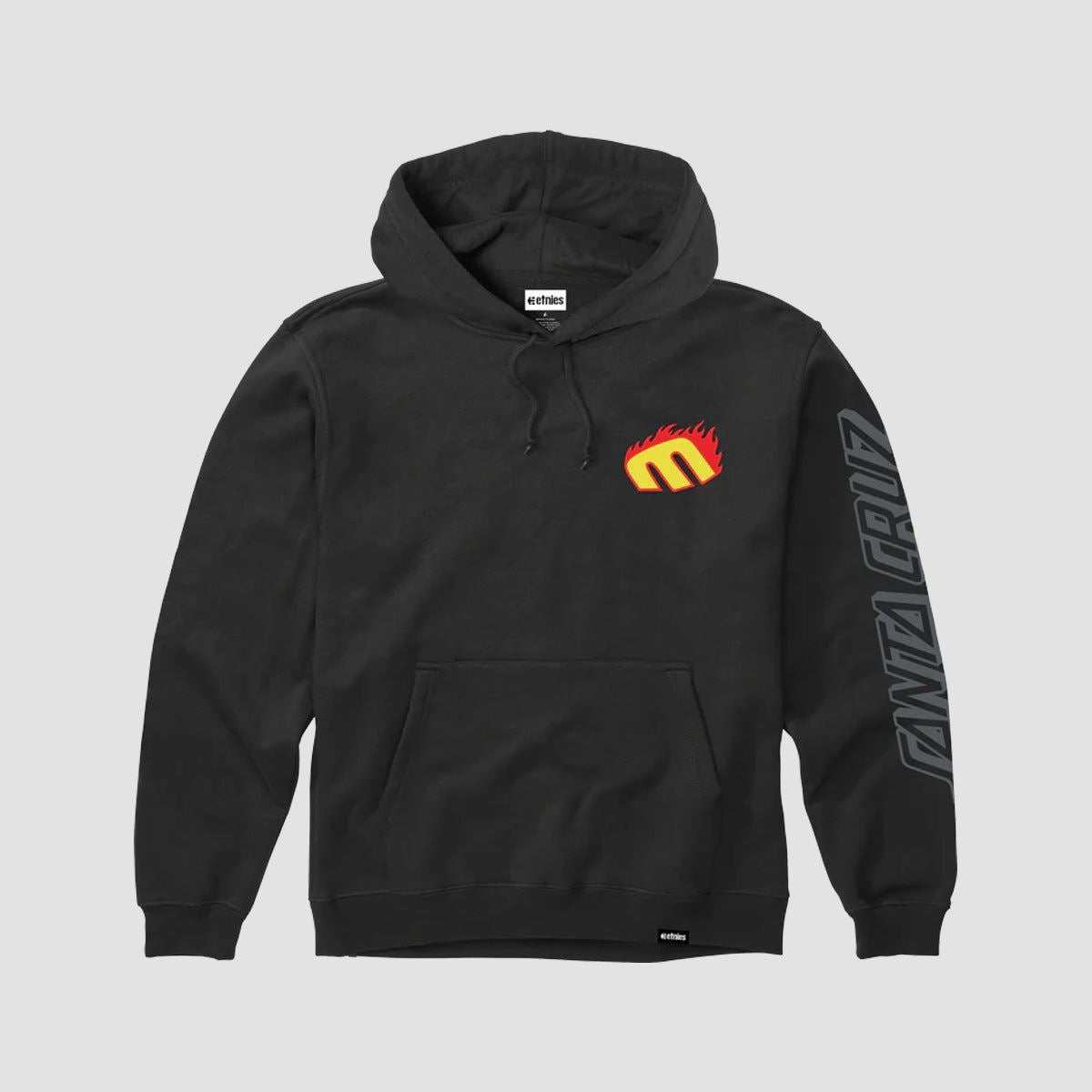 Etnies X Santa Cruz Flame Pullover Hoodie Black - Kids