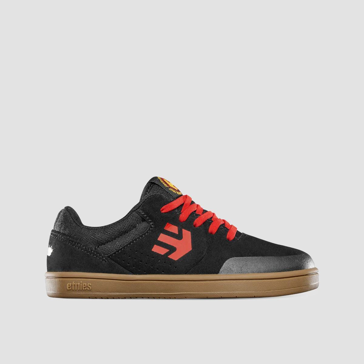 Etnies Marana X Santa Cruz Shoes - Black/Red/Gum - Little Kids