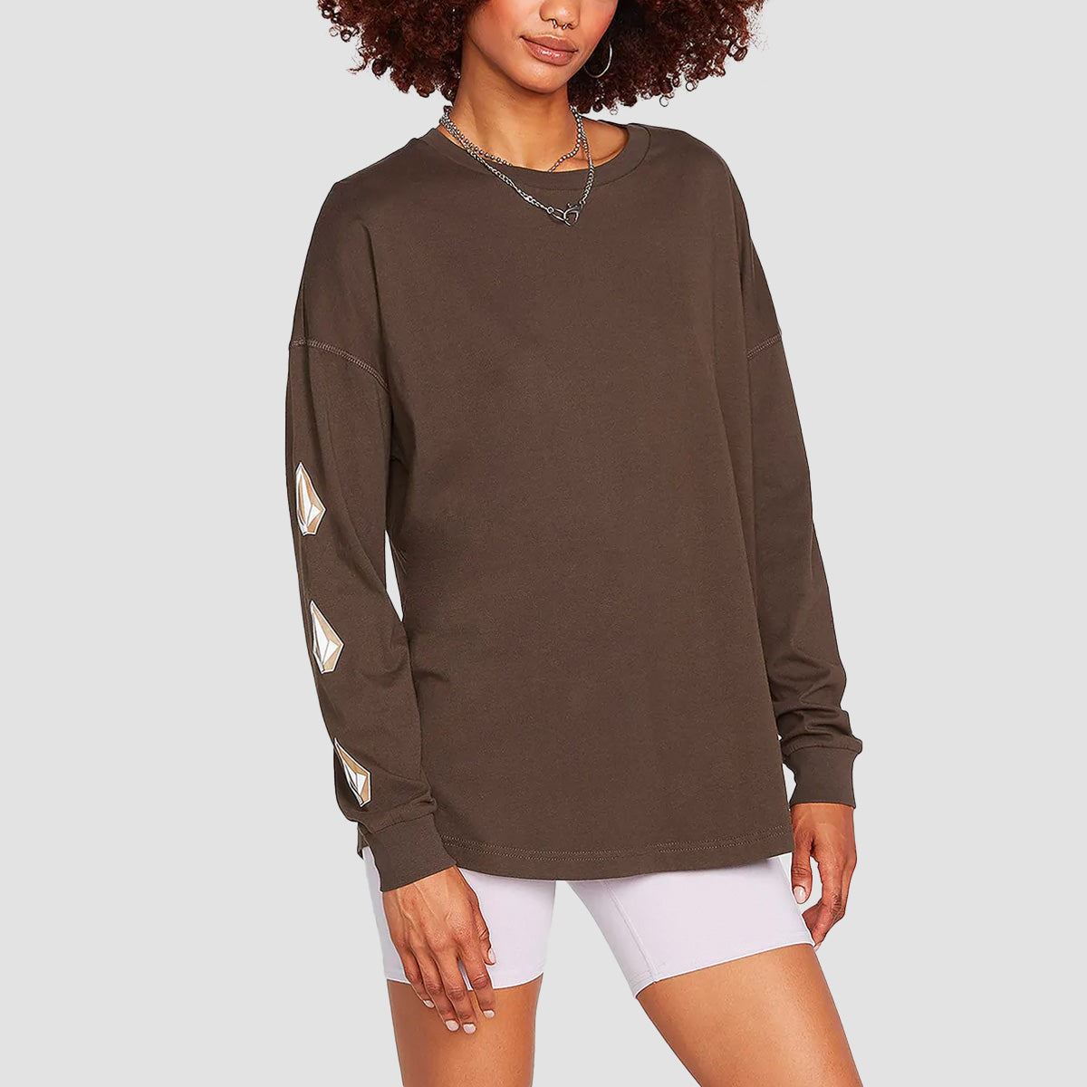 Volcom Iconic Stones Longsleeve T-Shirt Espresso - Womens