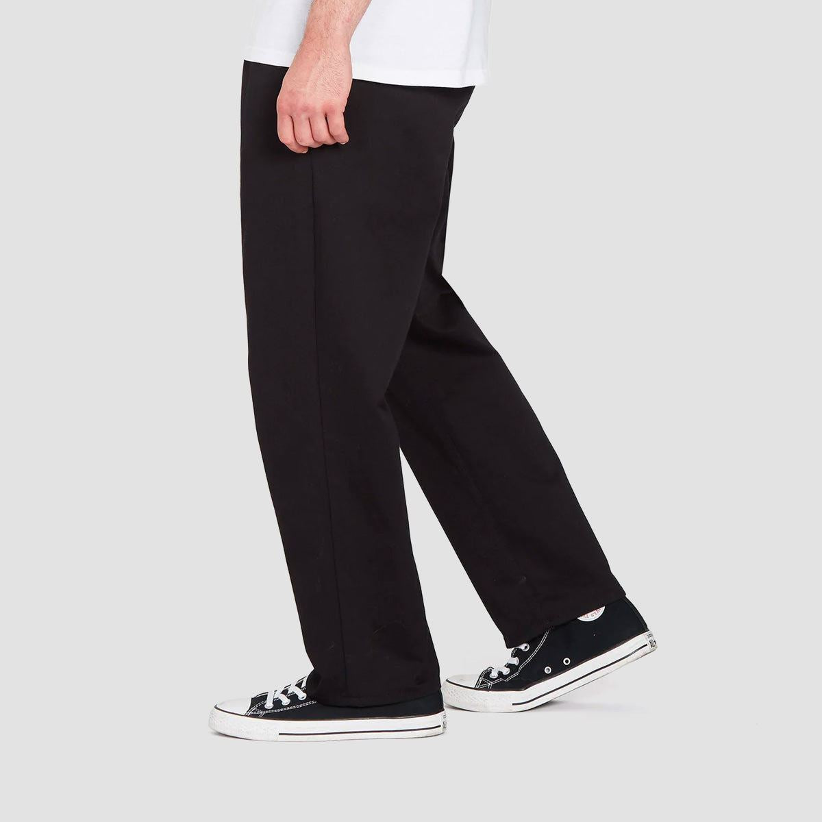 Volcom Pleated Loose Tapered Chino Pants Black