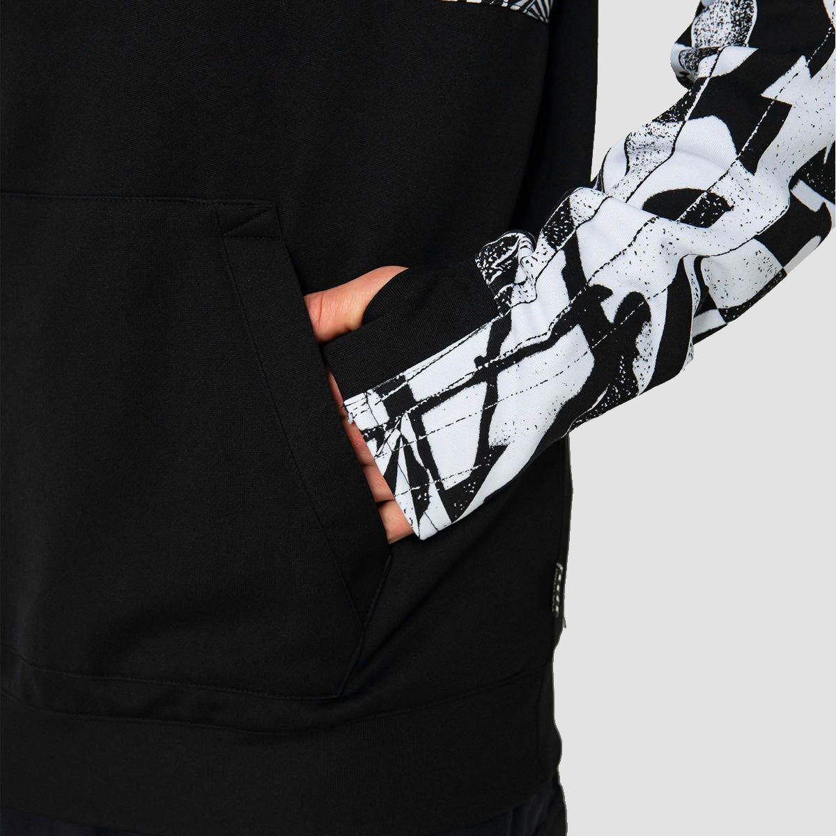 Volcom Hydro Riding Pullover Snow Hoodie Black White