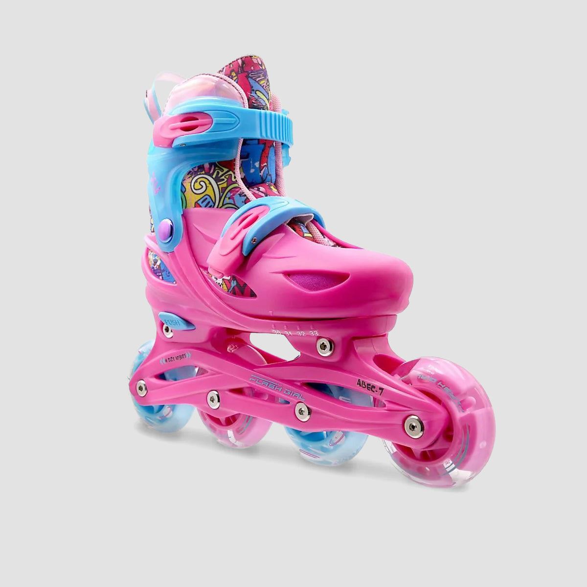Roces Ply Flash Girl Inline Skates Fuchsia/Sky Blue - Kids