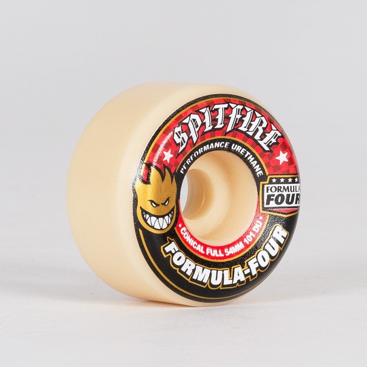 Spitfire Formula Four Conical 101a Skateboard Wheels Natural/Red 54mm