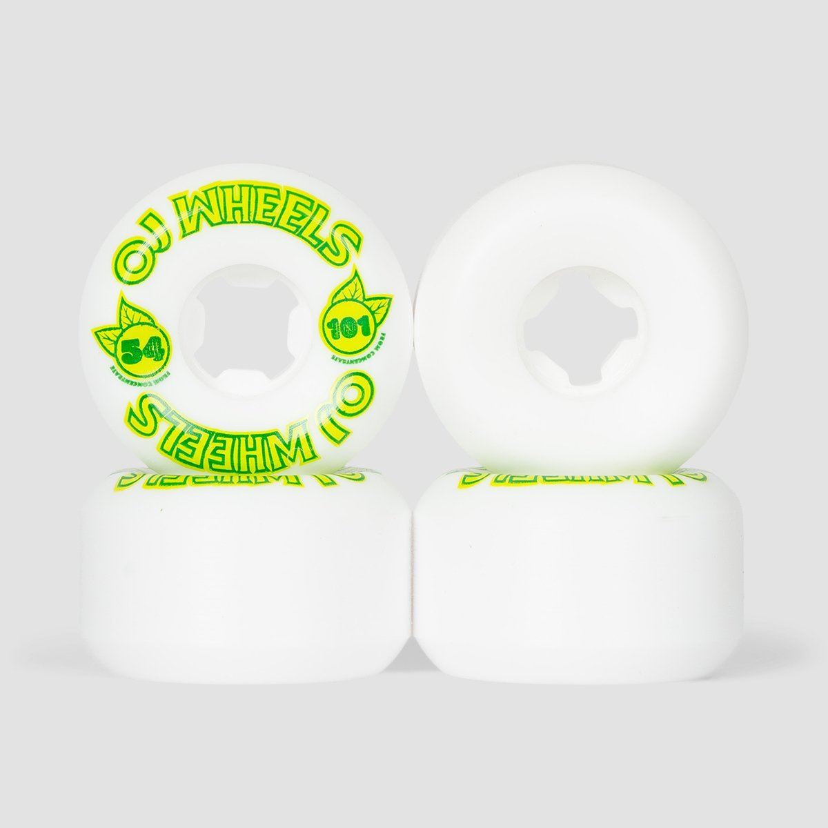 OJ From Concentrate Hardline 101a Skateboard Wheels White 54mm