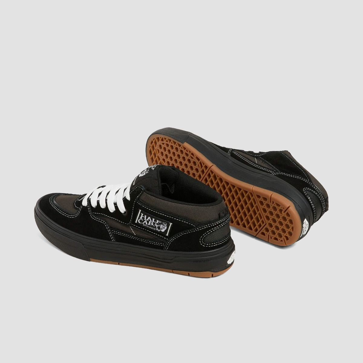 Vans Skate Half Cab WaffleCup Mid Top Shoes - Black/Asphalt