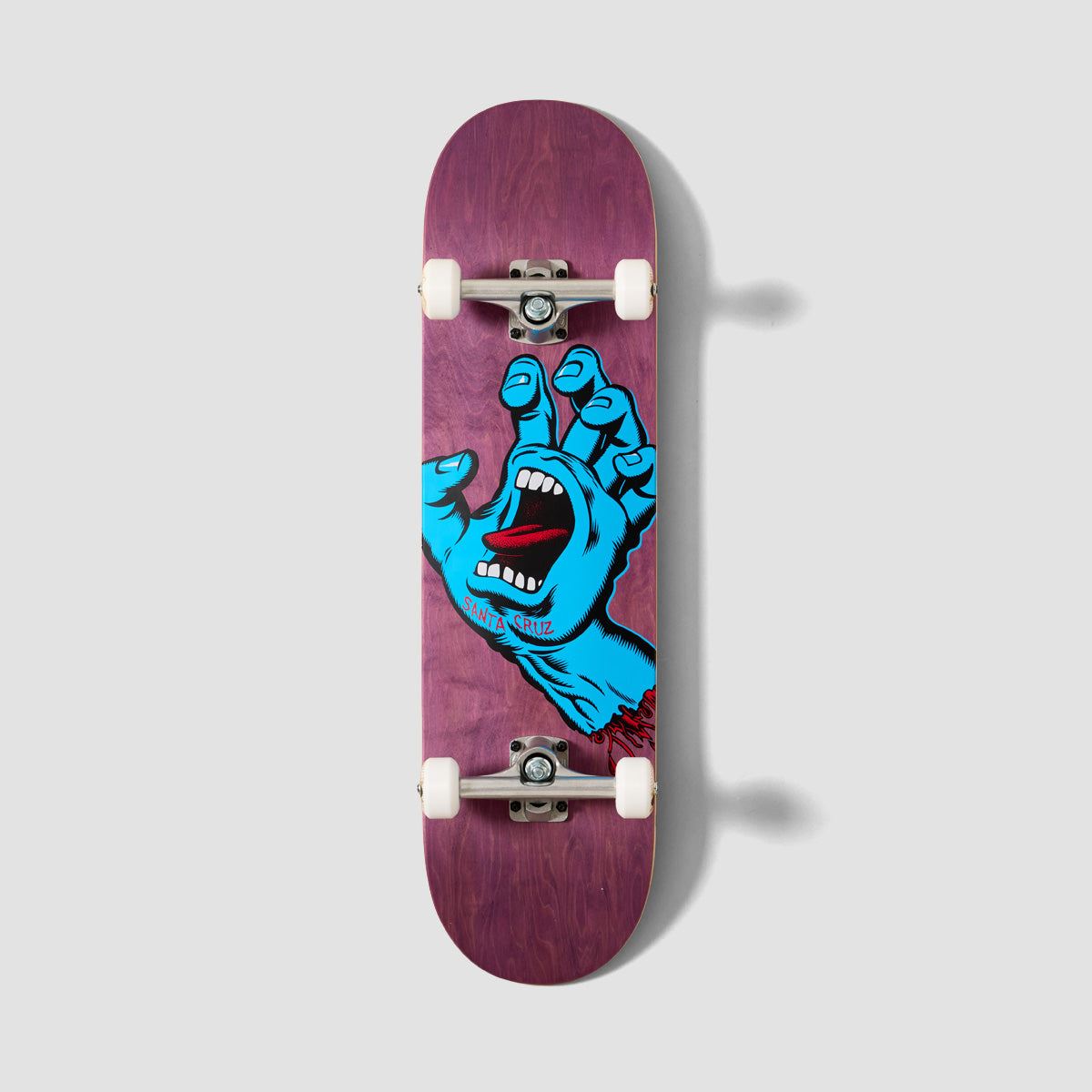 Santa Cruz Screaming Hand Skateboard Purple - 8.375"