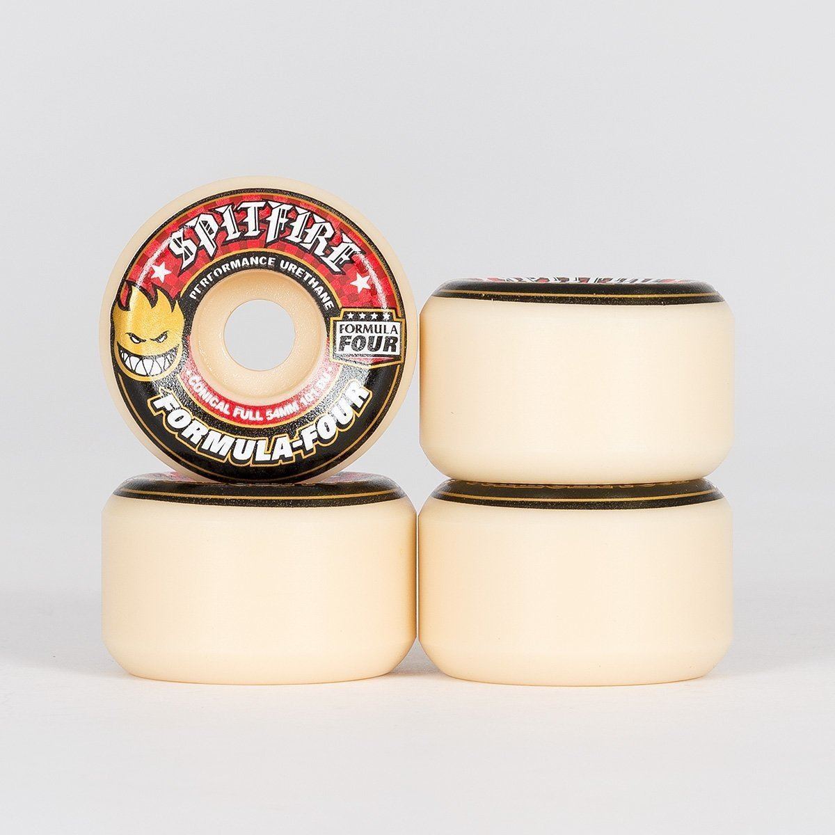 Spitfire Formula Four Conical Full 101a Skateboard Wheels Natural/Red 54mm