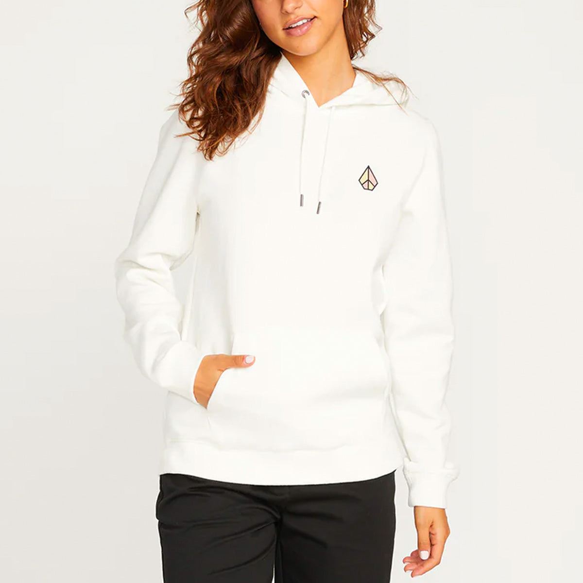 Volcom ENT Truly Deal Pullover Hoodie Star White - Womens