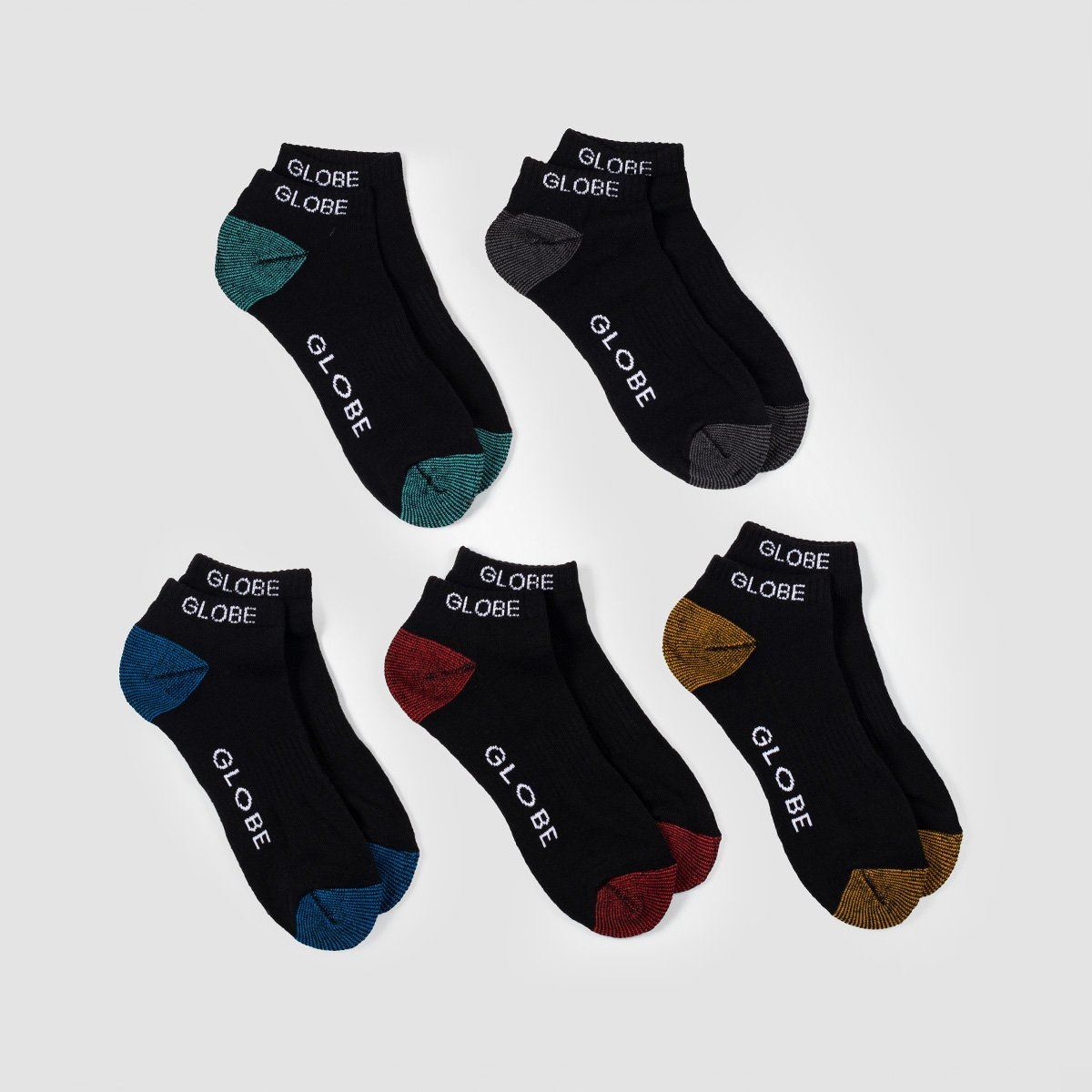 Globe Ingles Ankle Socks 5 Pack Assorted