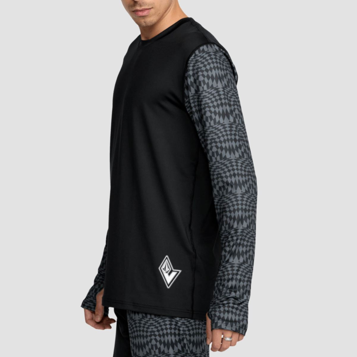 Volcom M V-Science Base Layer Longsleeve Crew T-Shirt Black/Charcoal