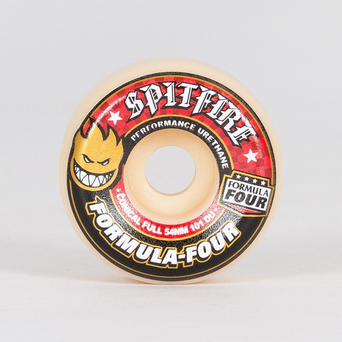 Spitfire Formula Four Conical 101a Skateboard Wheels Natural/Red 54mm