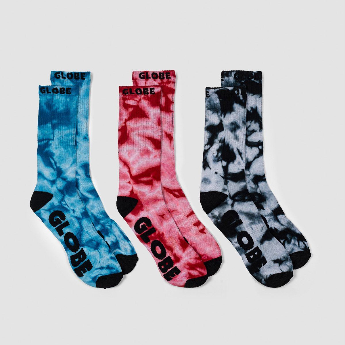 Globe All Tied Up Socks 3 Pack Assorted