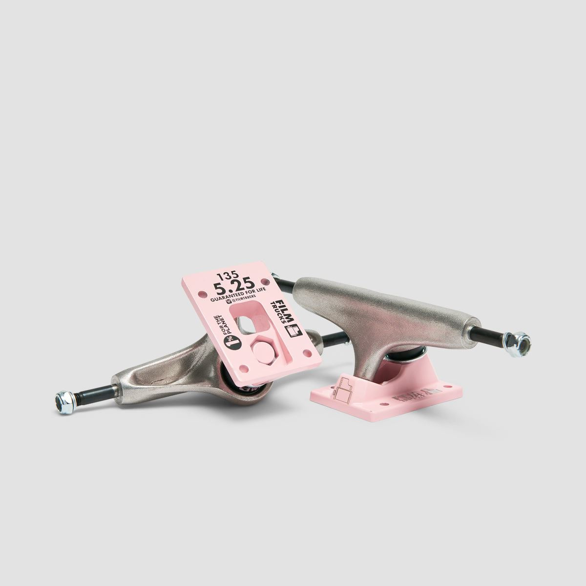 Film 5.25 Skateboard Trucks 1 Pair Pink Marshmallow Baseplate - 8"