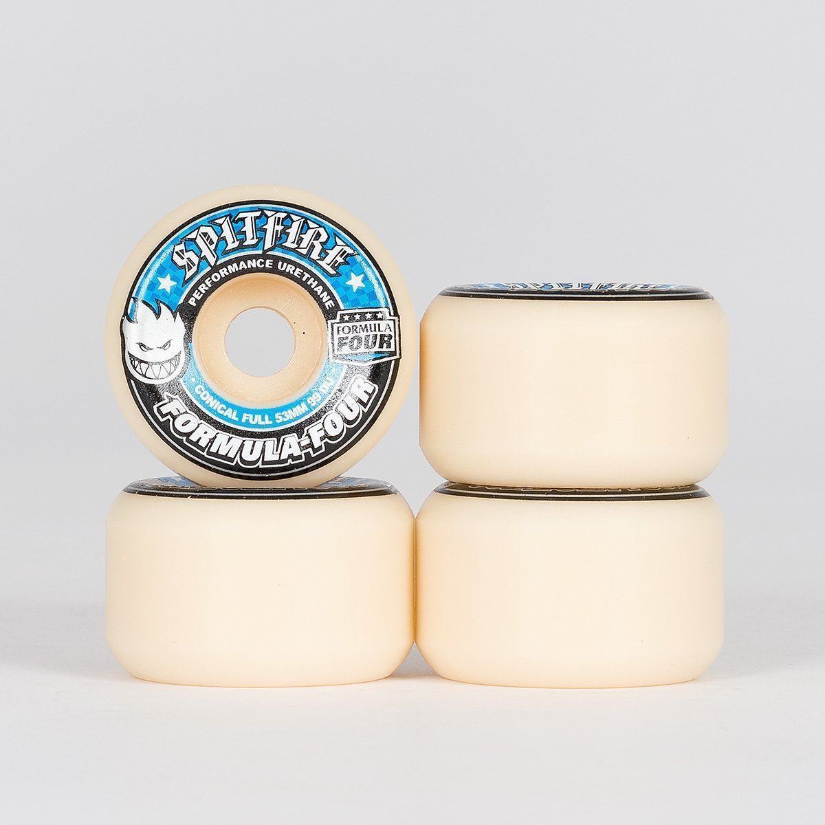 Spitfire Formula Four Conical Full 99du Skateboard Wheels Natural/Blue 53mm
