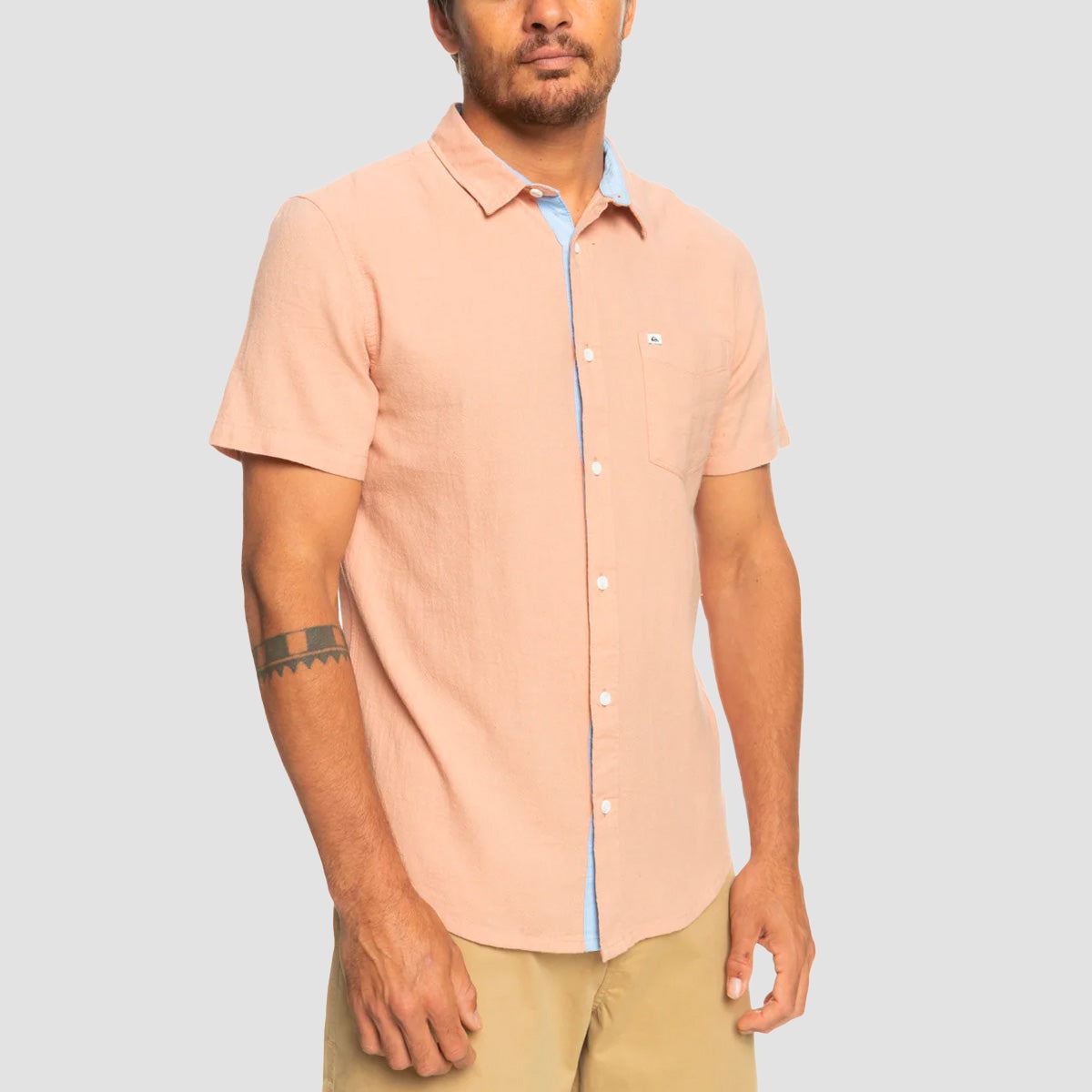 Quiksilver Time Box Short Sleeve Shirt Cafe Creme