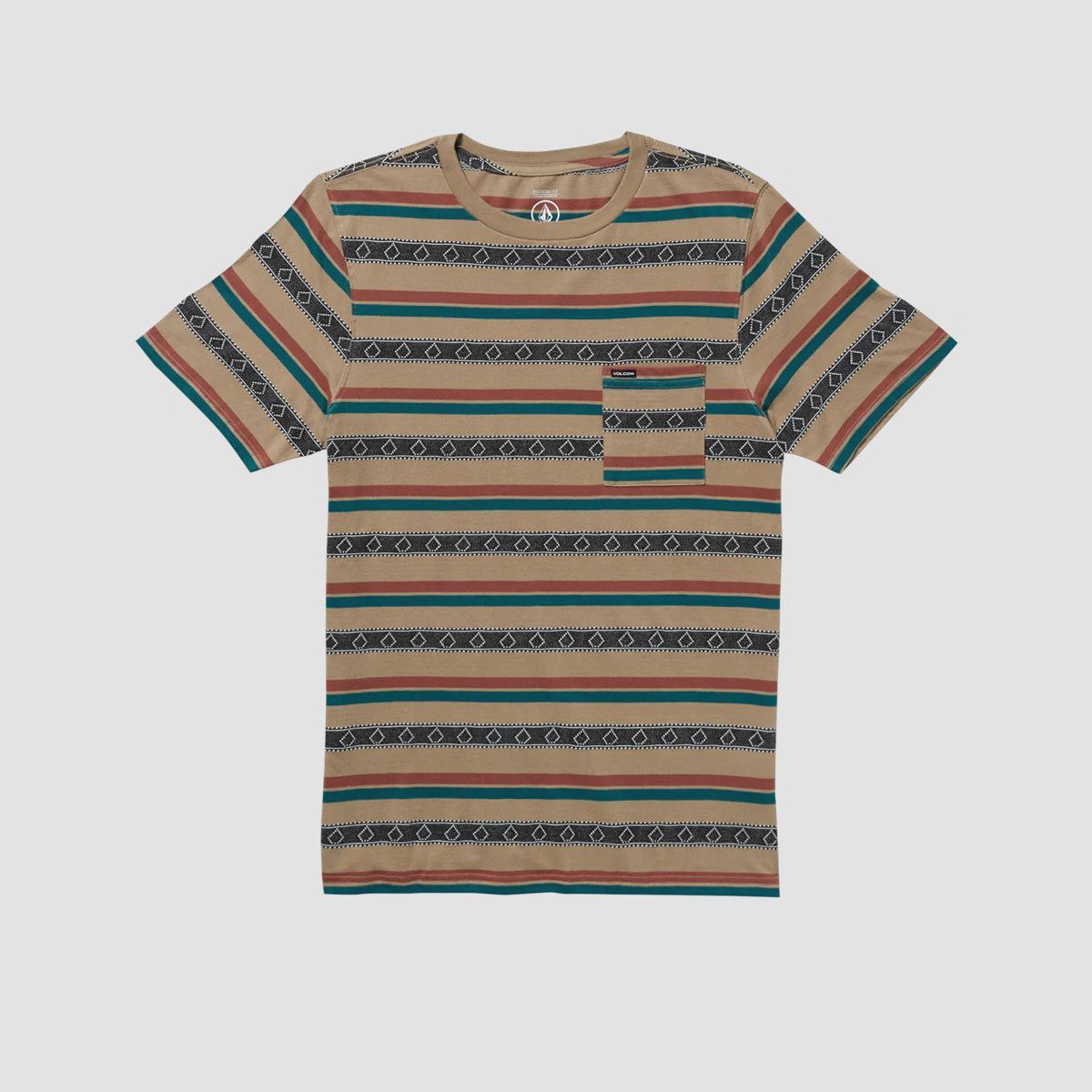 Volcom Taction Crew T-Shirt Khaki