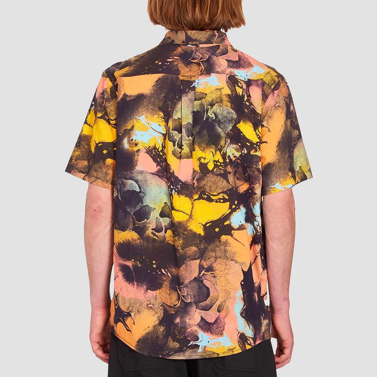 Volcom Skulli Print Short Sleeve Shirt Dawn Yellow