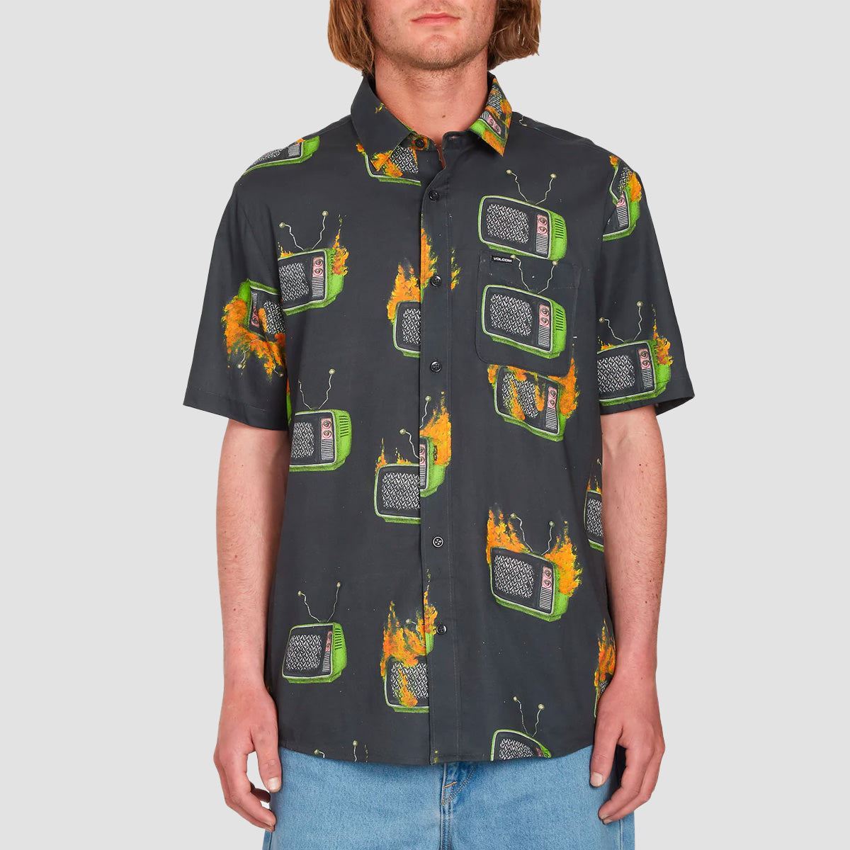 Volcom Justin Hager Short Sleeve Shirt Black