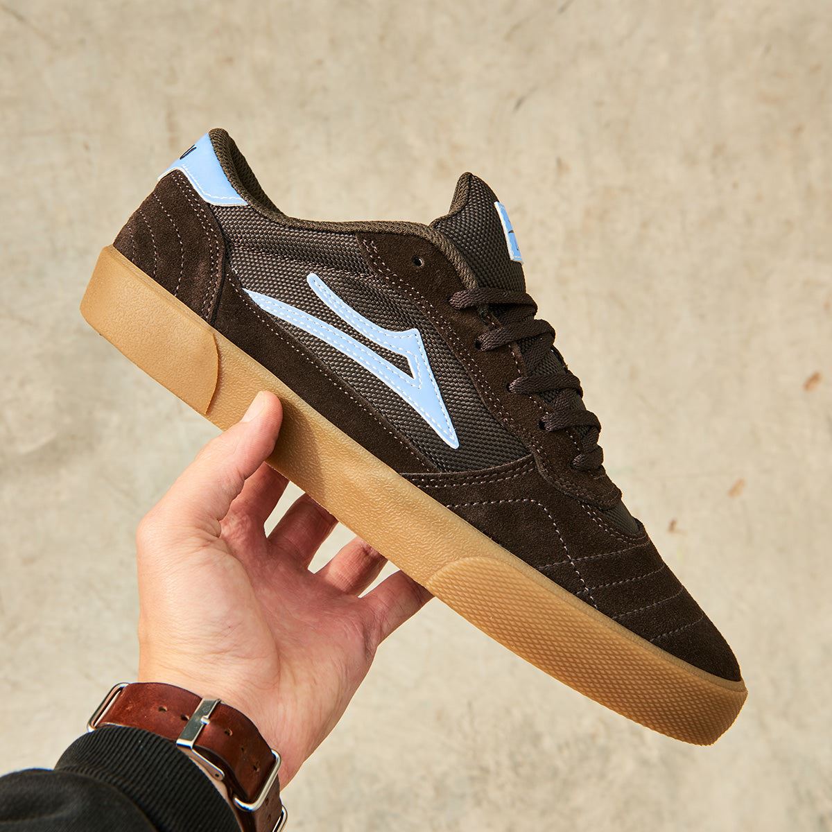 Lakai Cambridge Shoes - Chocolate/Light Blue UV Suede