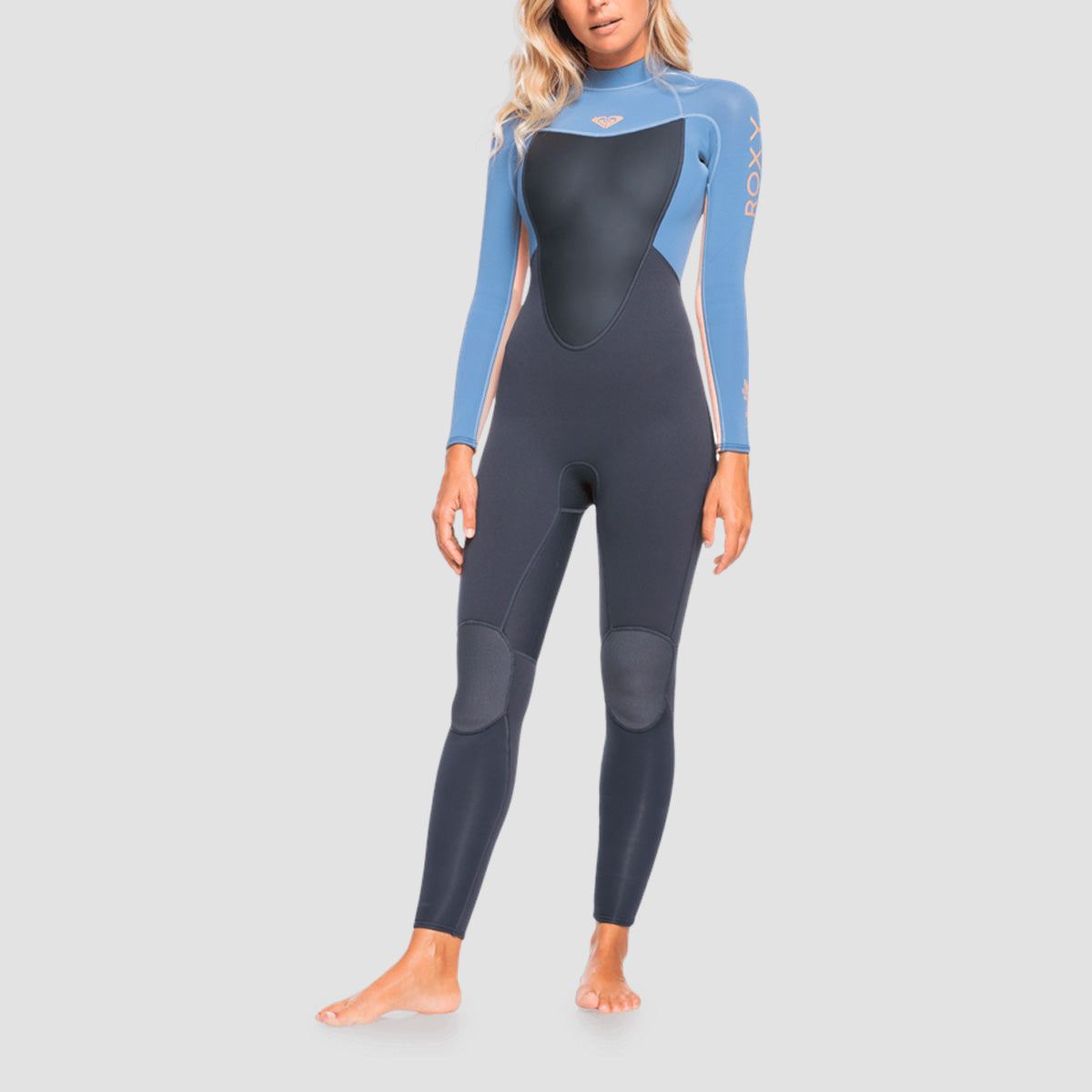 Roxy Prologue 4/3mm GBS Back Zip Wetsuit Cloud Black/Powdered Grey/Sunglow - Womens