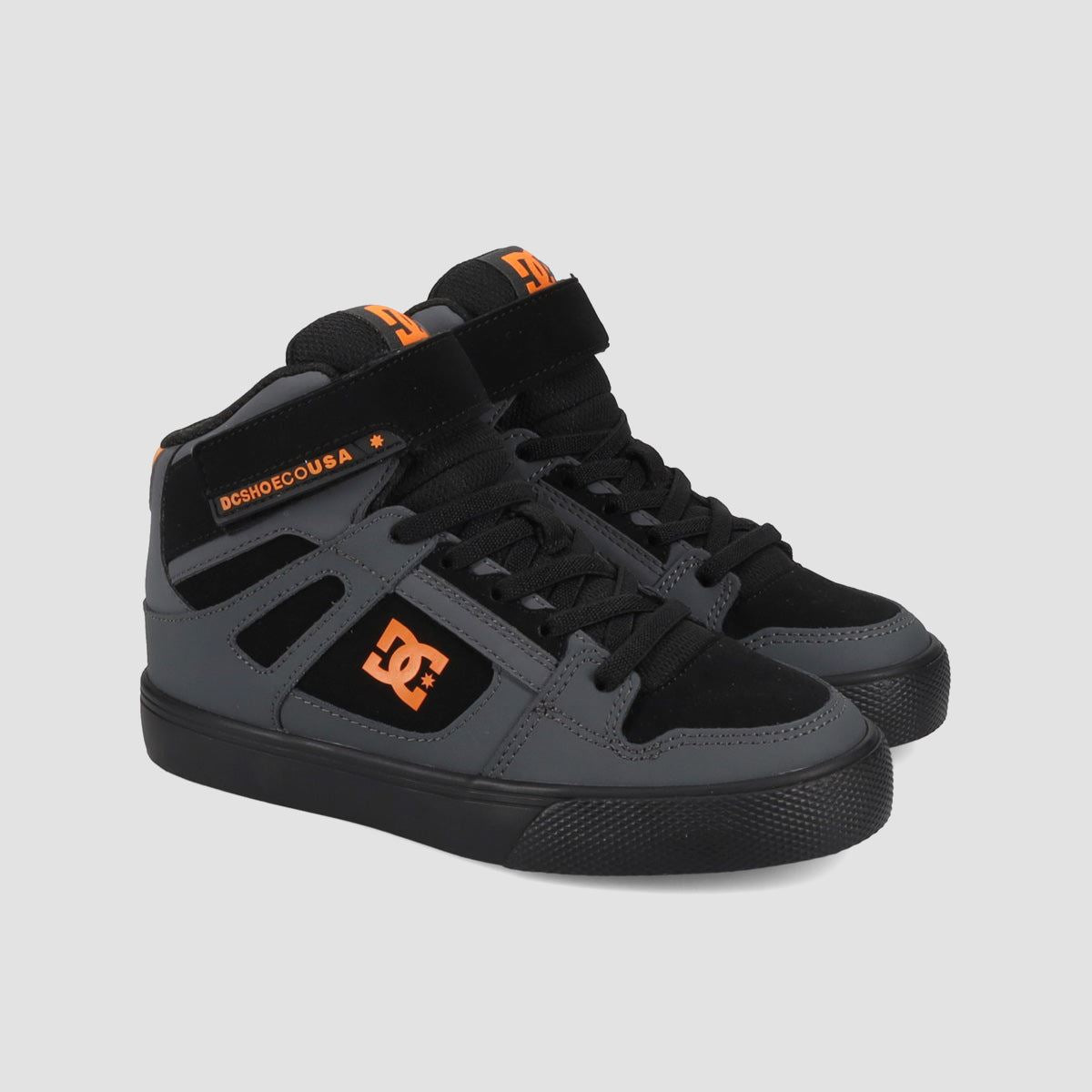 DC Pure High-Top EV Shoes - Grey/Black/Orange - Kids