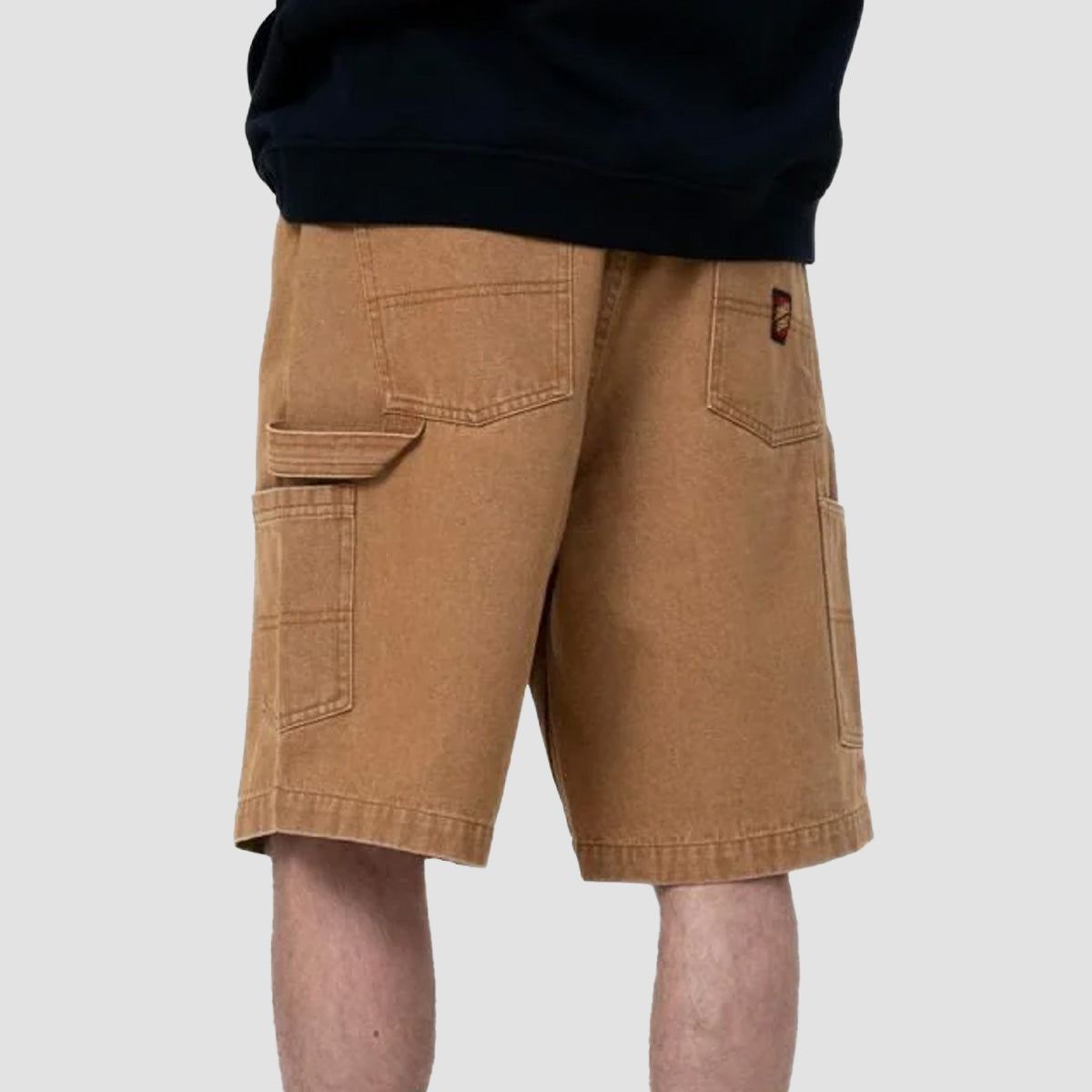 Santa Cruz Carpenter Big Denim Shorts Tan