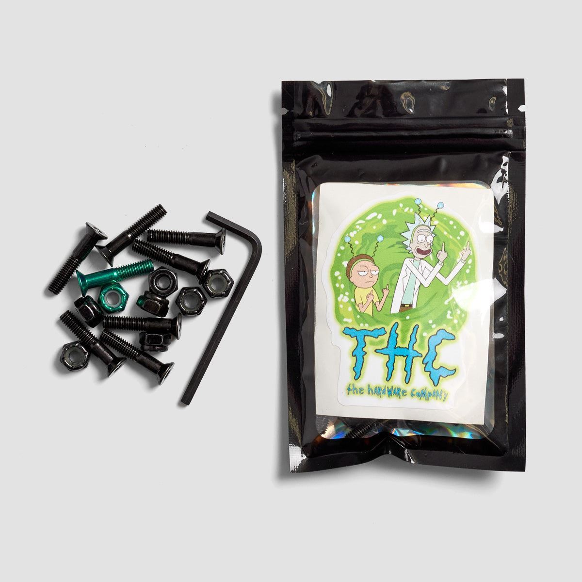 The Hardware Company THC Rick and Morty Allen Truck Bolts Black/Green 1"