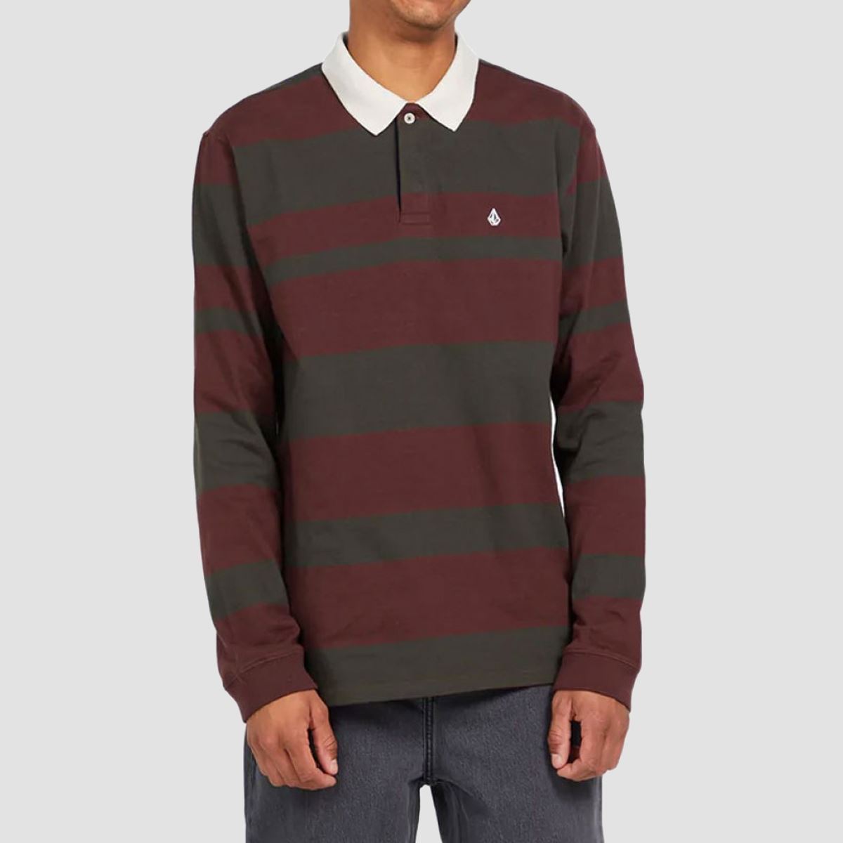 Volcom Sumpter Longsleeve Polo Shirt Mahogany