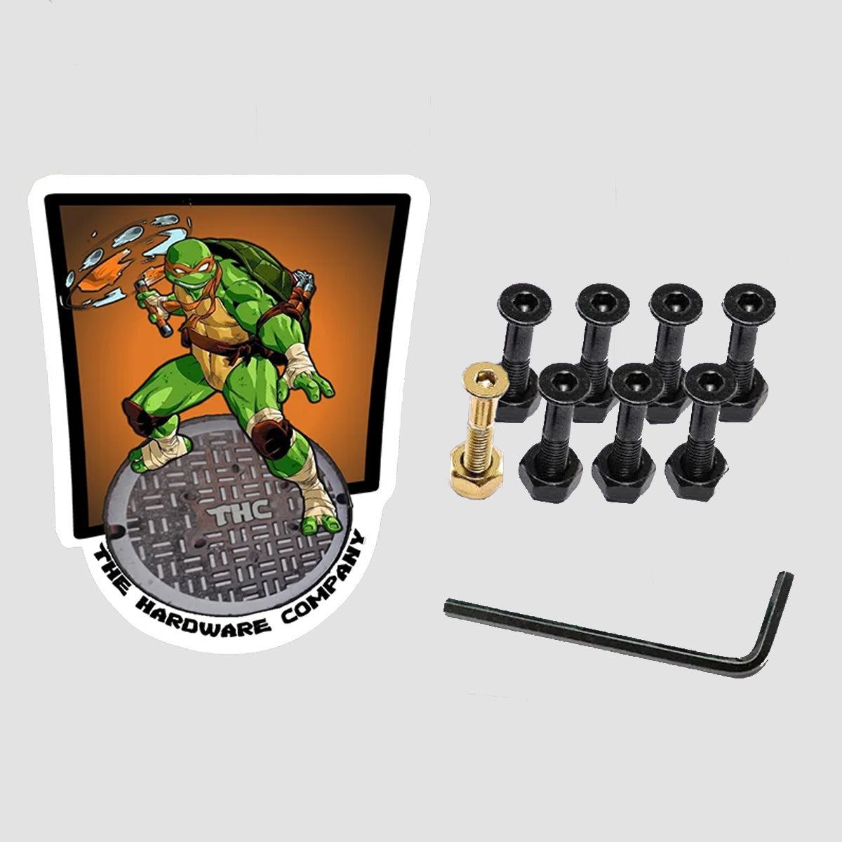The Hardware Company THC TMNT Mikey Allen Truck Bolts Black/Gold 1"
