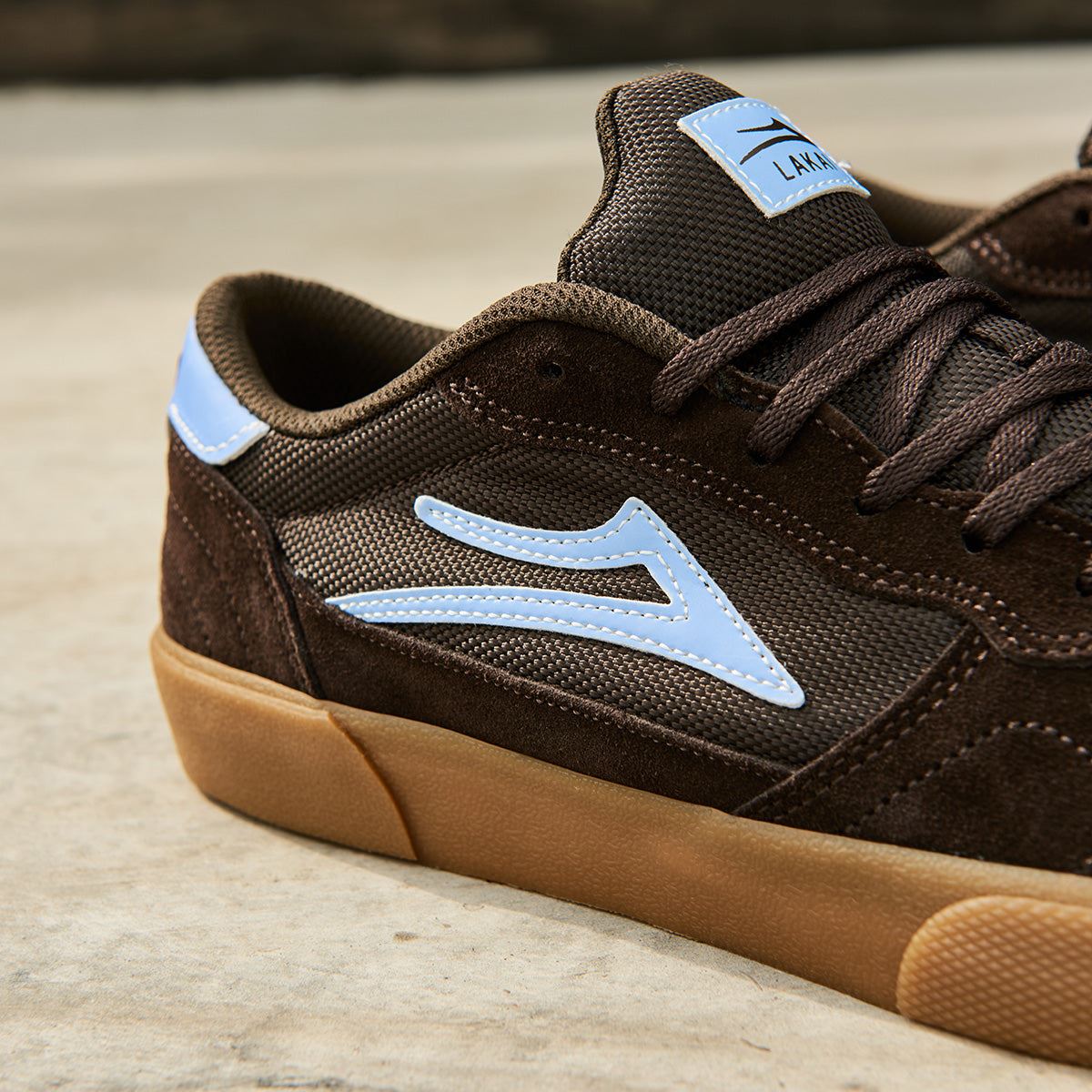 Lakai Cambridge Shoes - Chocolate/Light Blue UV Suede