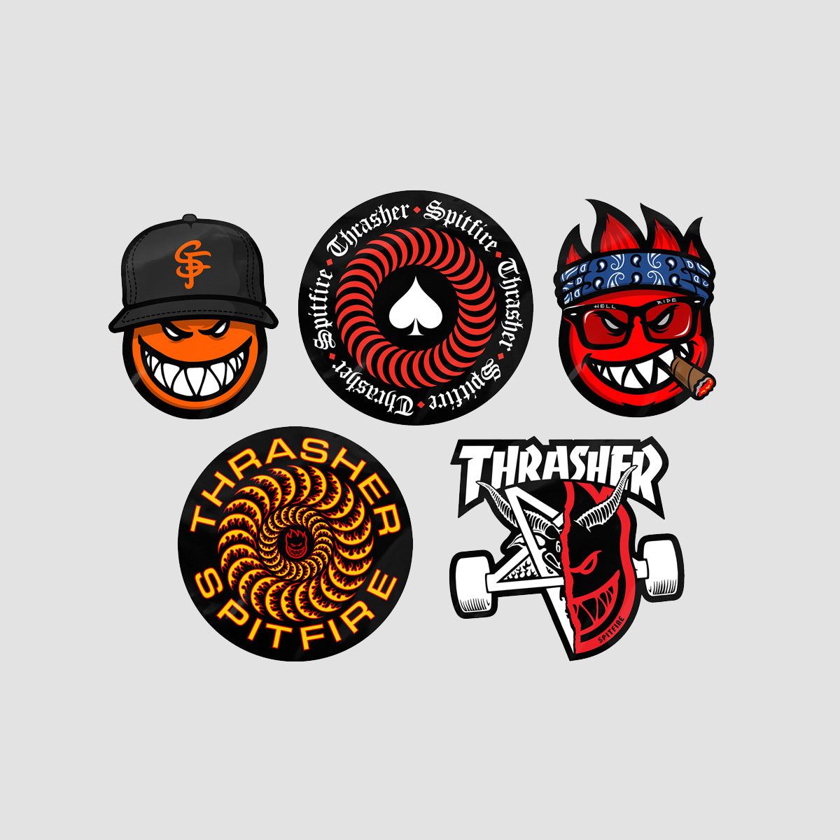 Spitfire X Thrasher Sticker Pack Multi