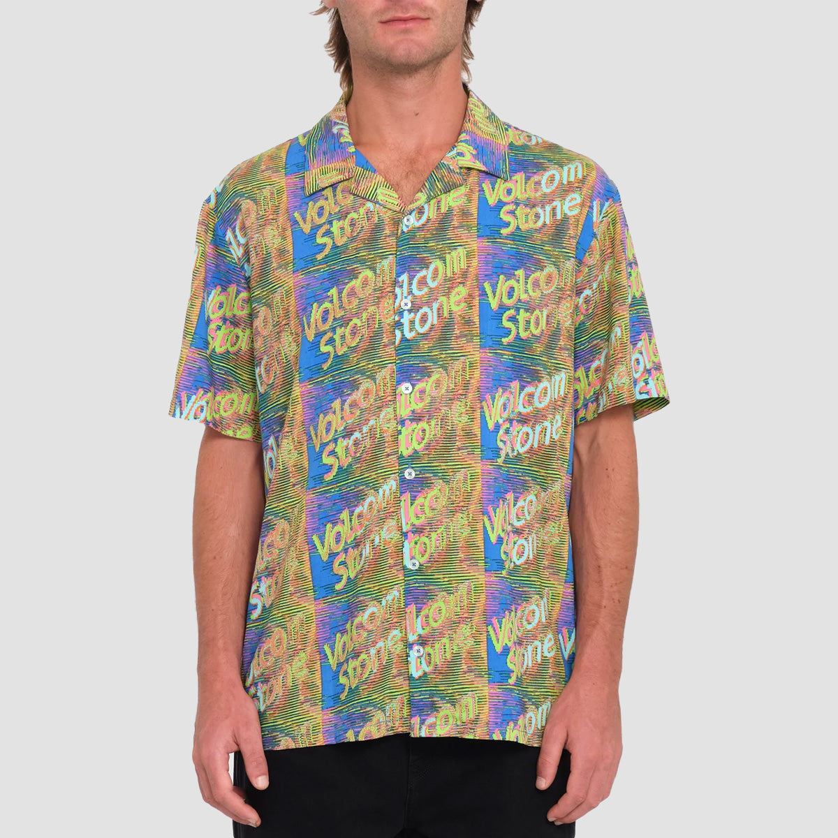 Volcom Fergadelic Woven Short Sleeve Shirt Patriot Blue