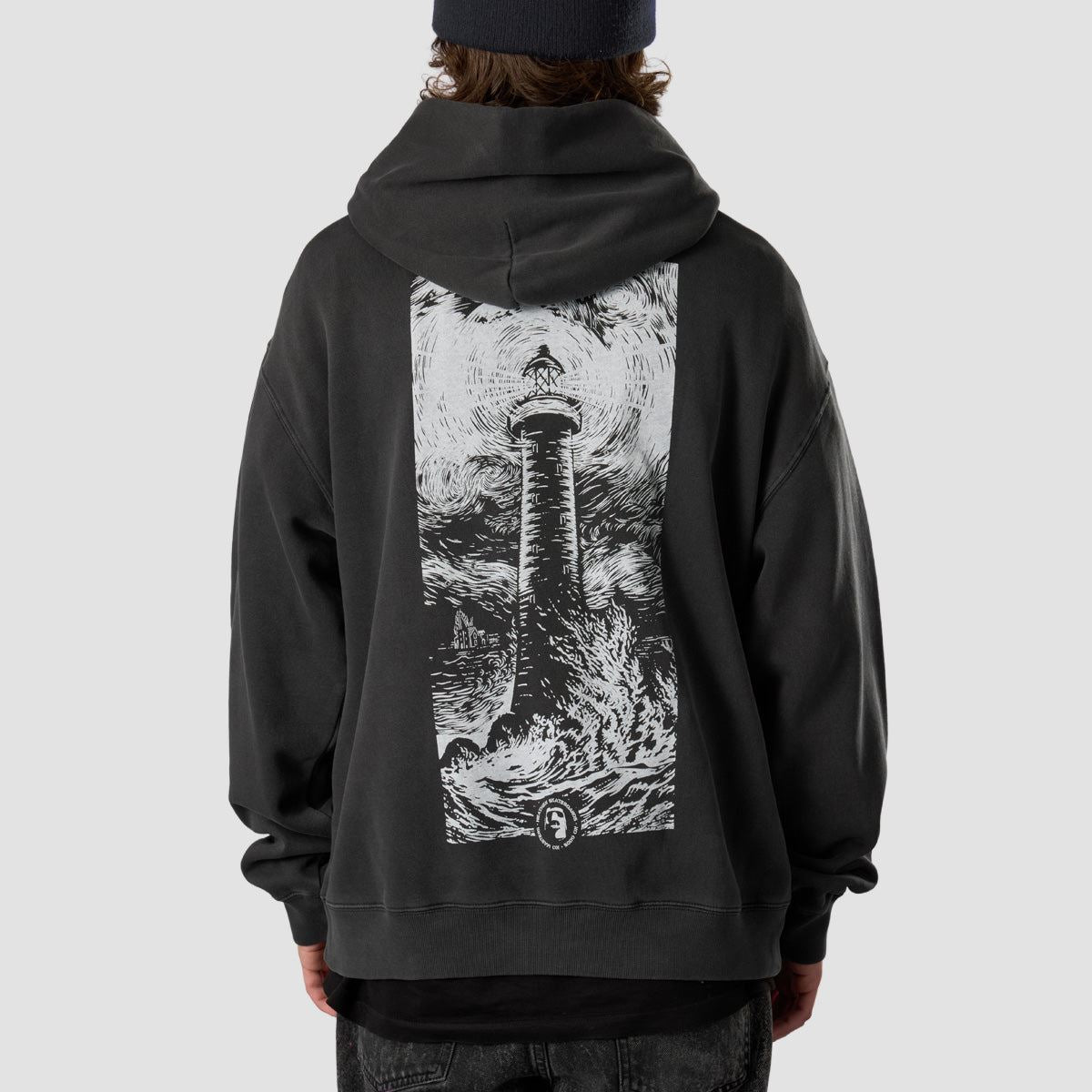 Heathen Lighthouse Pullover Hoodie Faded Black