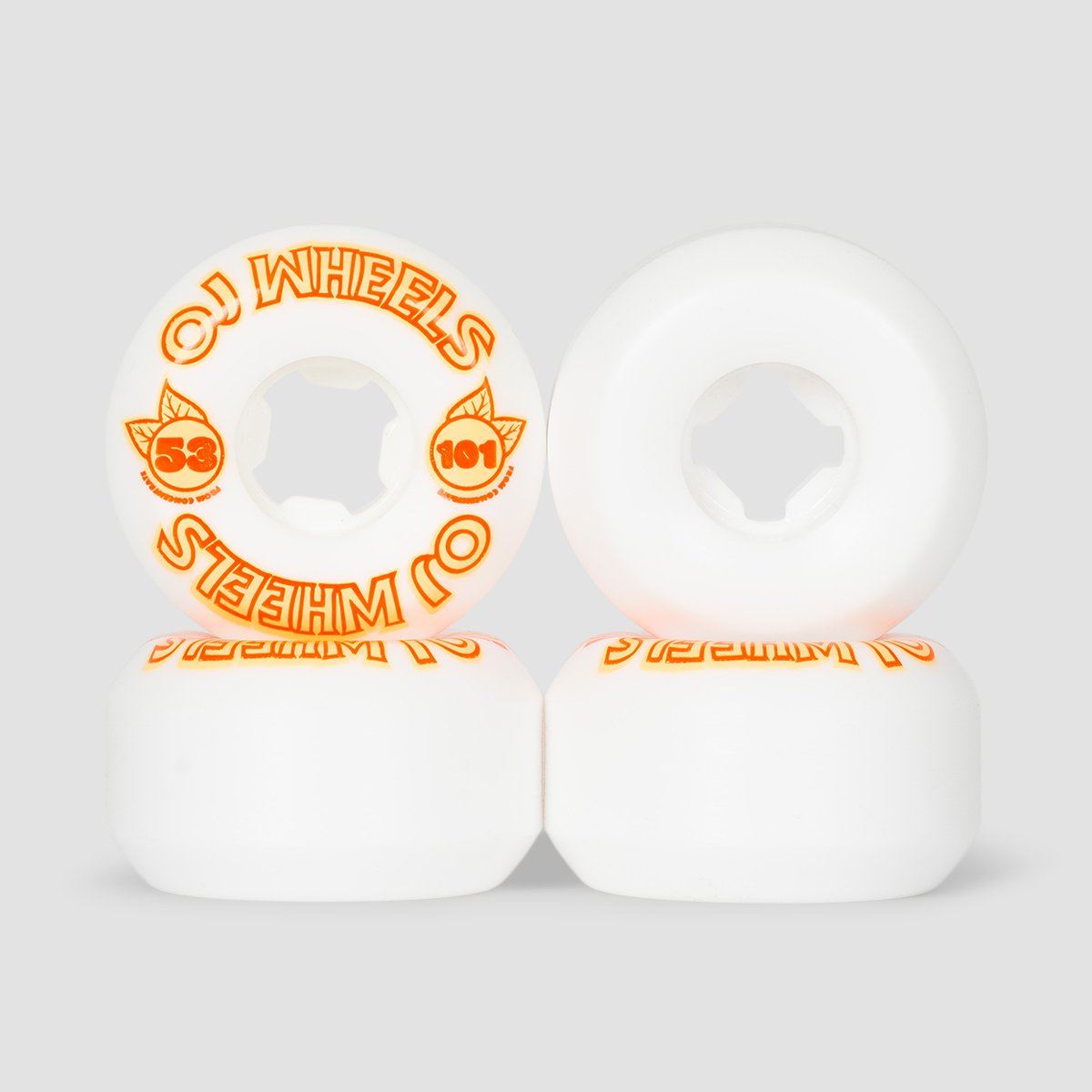 OJ From Concentrate Hardline 101a Skateboard Wheels White 53mm
