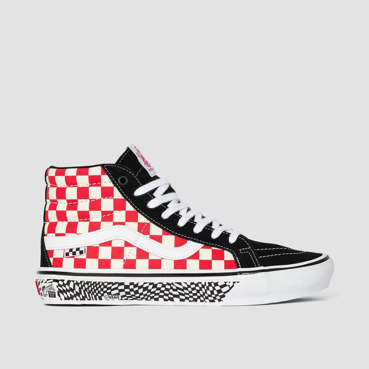 Vans Skate Sk8-Hi Reissue Shoes - Grosso '84 Black/Red Check