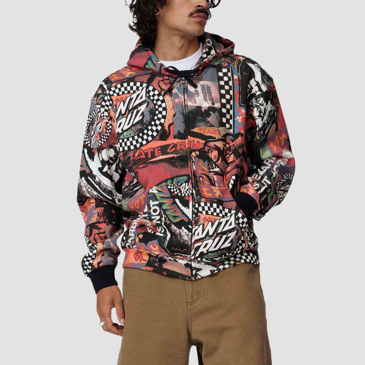 Santa Cruz Collage Zip Hoodie Multi