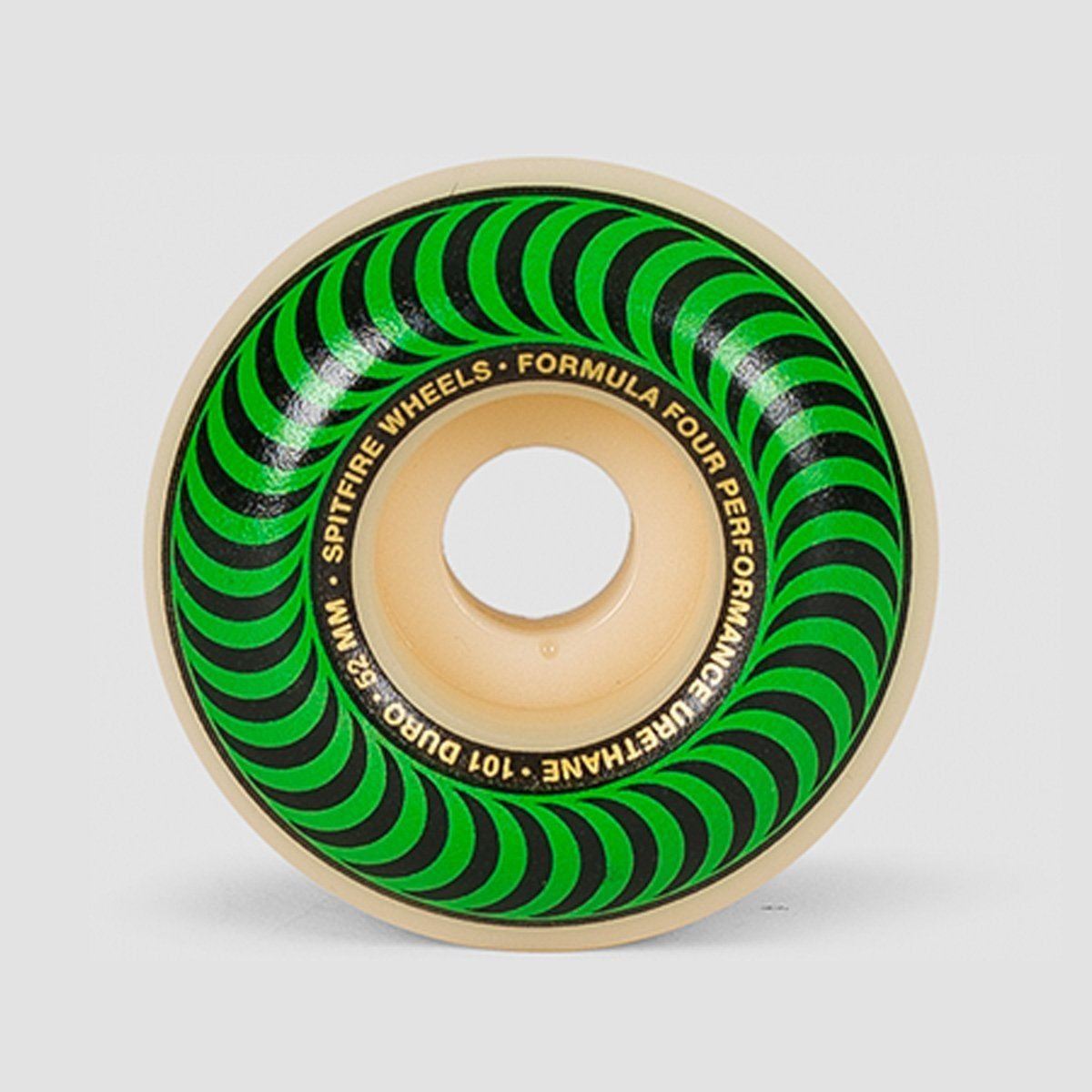 Spitfire Formula Four Classic 101DU Skateboard Wheels Natural/Green 52mm