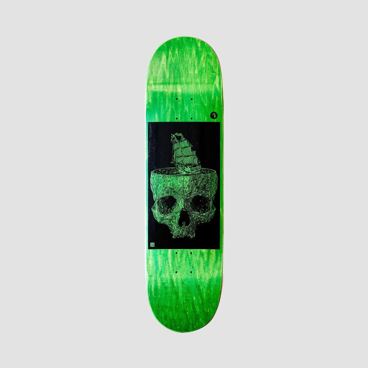 Heathen Stormy Seas on Taperhead Skateboard Deck Green - 8.5"