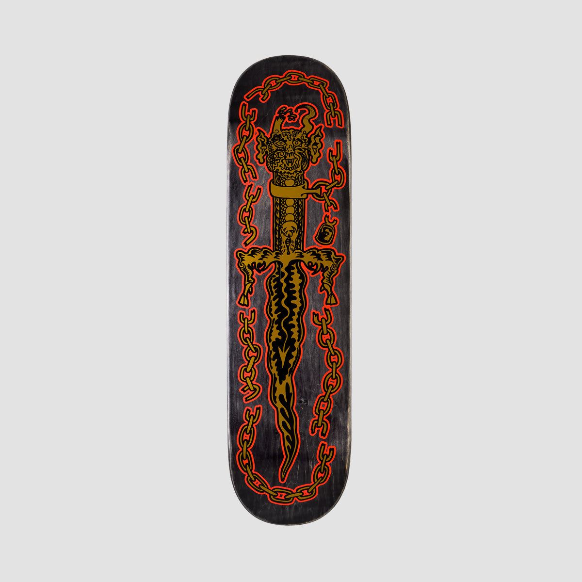 Heathen Sacrificial Dagger On Squarehead Skateboard Deck - 8.25"