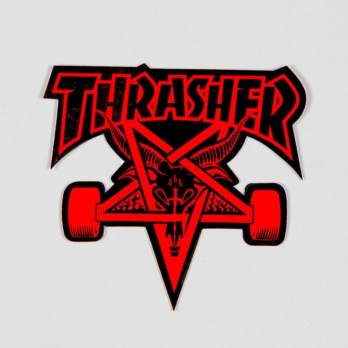 Thrasher Skate Goat Sticker Medium Black/Red 100x95mm