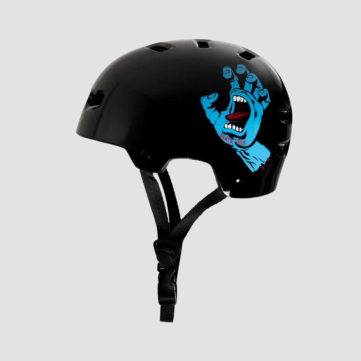 Bullet x Santa Cruz Helmet Screaming Hand Skate/Bmx Helmet Gloss Black - Kids