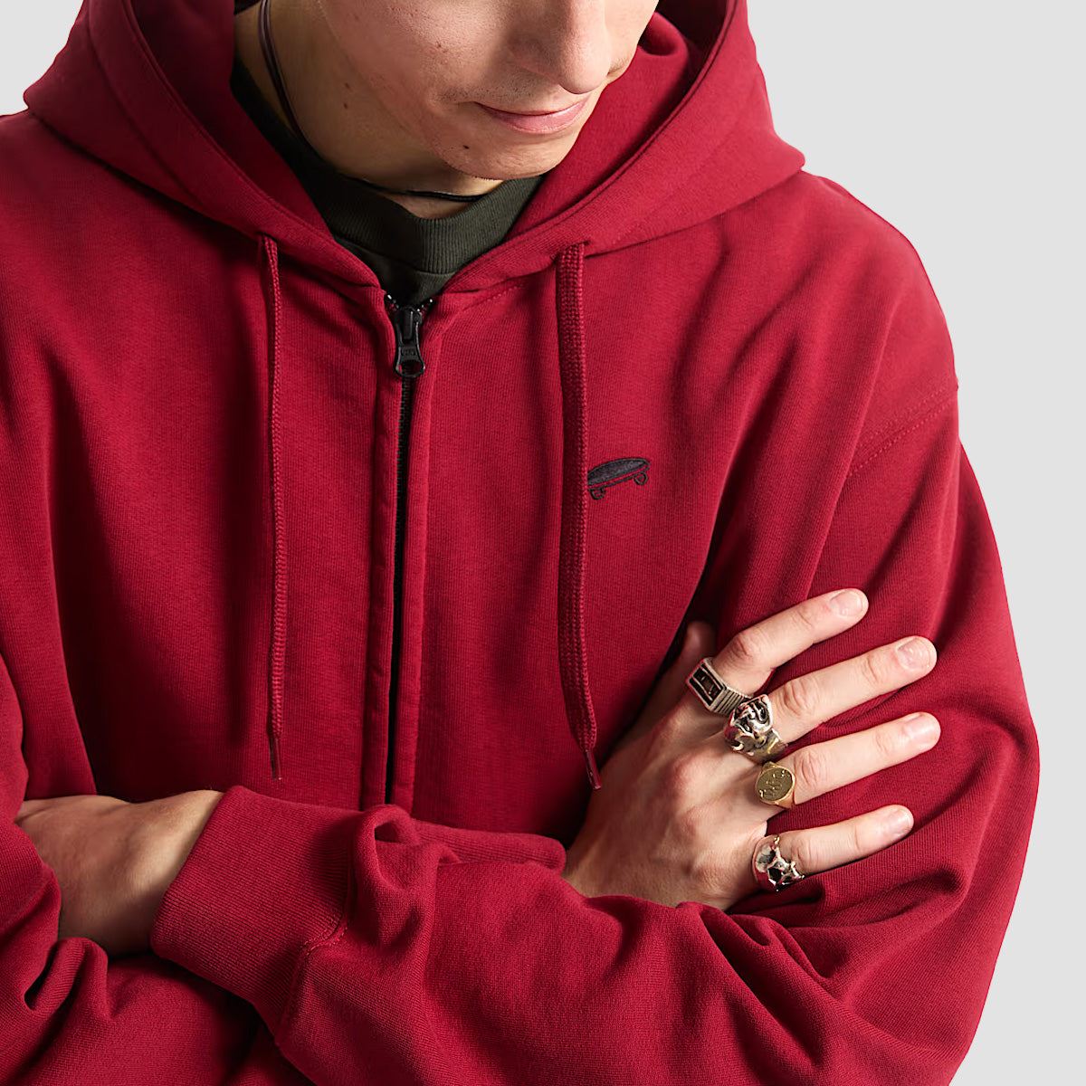Vans Salton Loose Fit Zip Hoodie Bordeaux