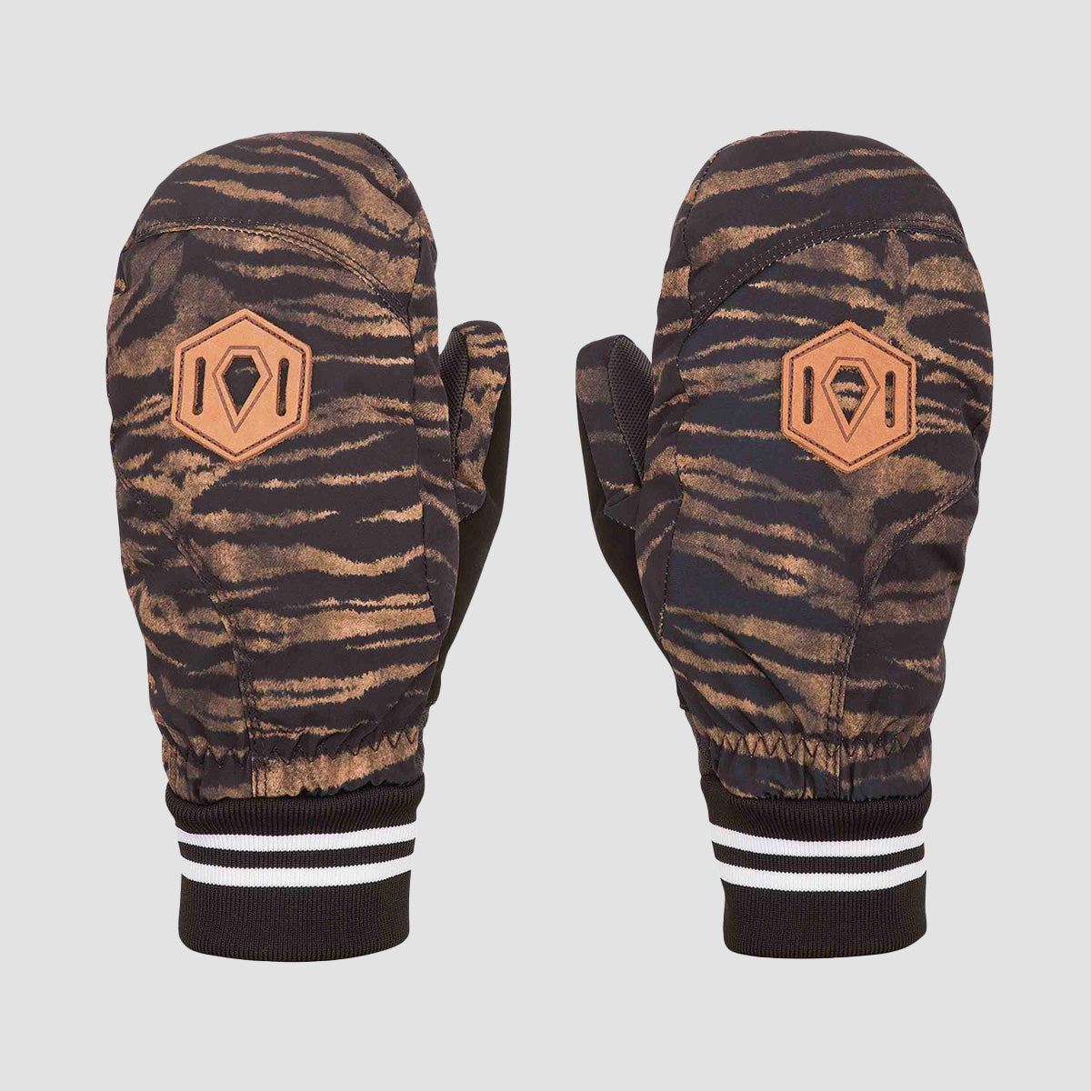 Volcom Bistro Snow Mittens Tiger Print - Womens