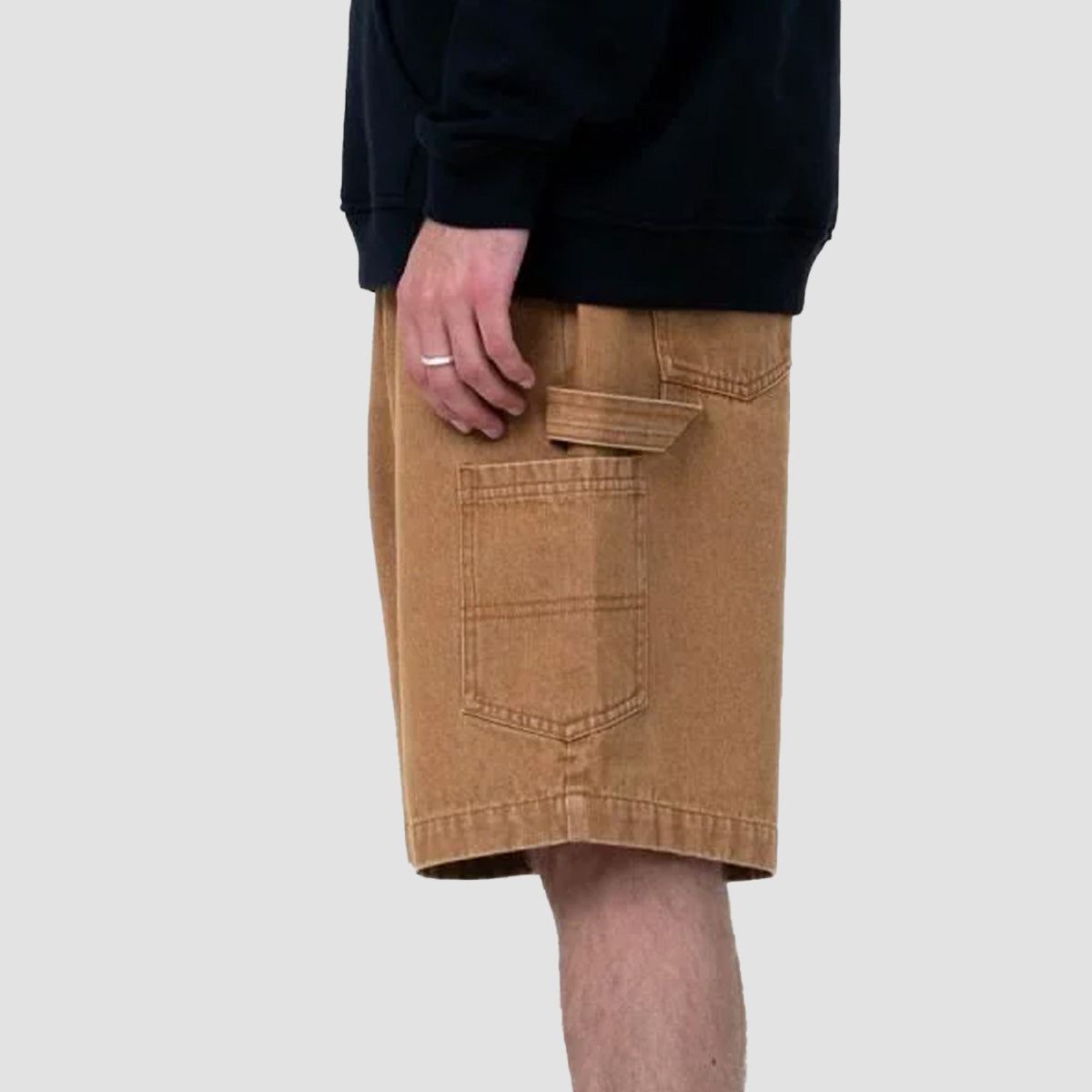 Santa Cruz Carpenter Big Denim Shorts Tan