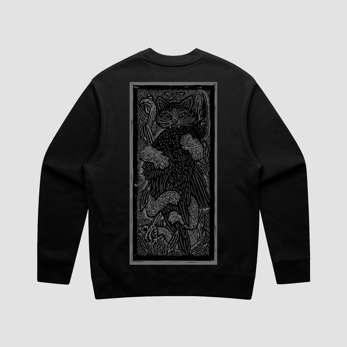 Heathen Crow Killer Crew Sweat Black